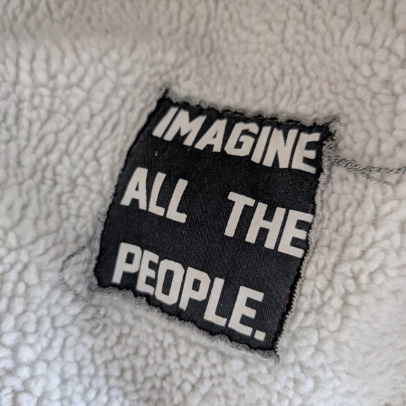 The People VS. Eddie Sherpa Destroyed Denim Jacket Medium Unisex Men's Women's - Picture 5 of 7